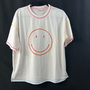 Cheerful Smiley Face Women's Tee - White